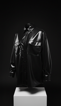 Oversize Powerwetlook Hemd mit Brusttaschen